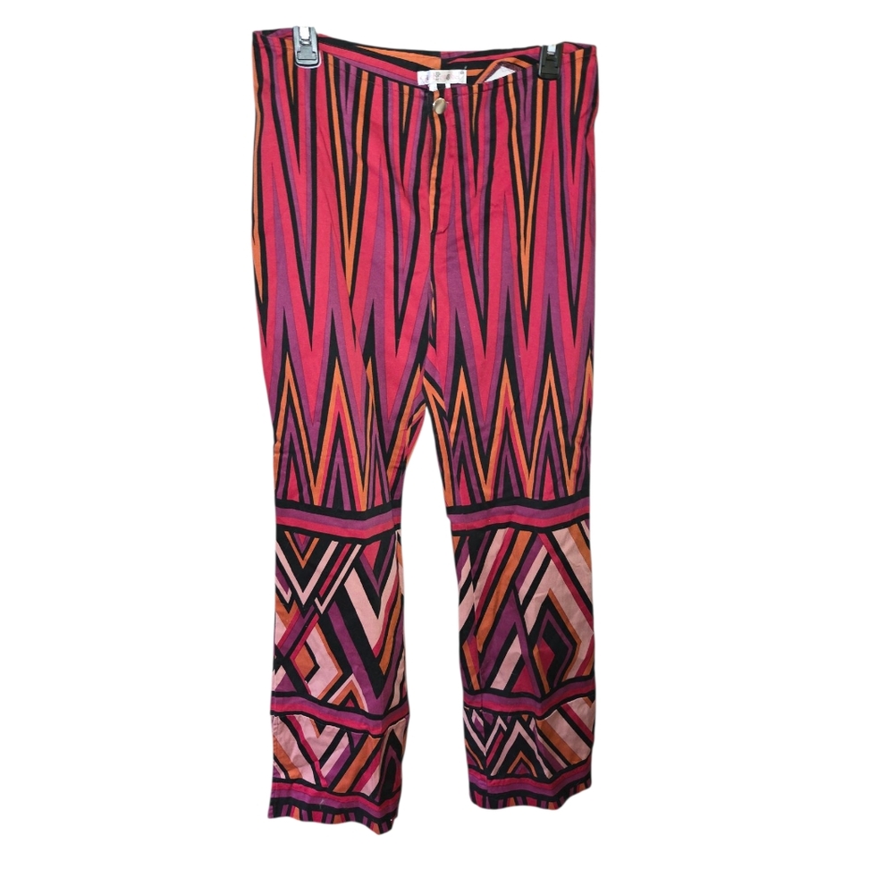 Girlfriend Vibrant Retro Geometric Pattern Pants Size 10